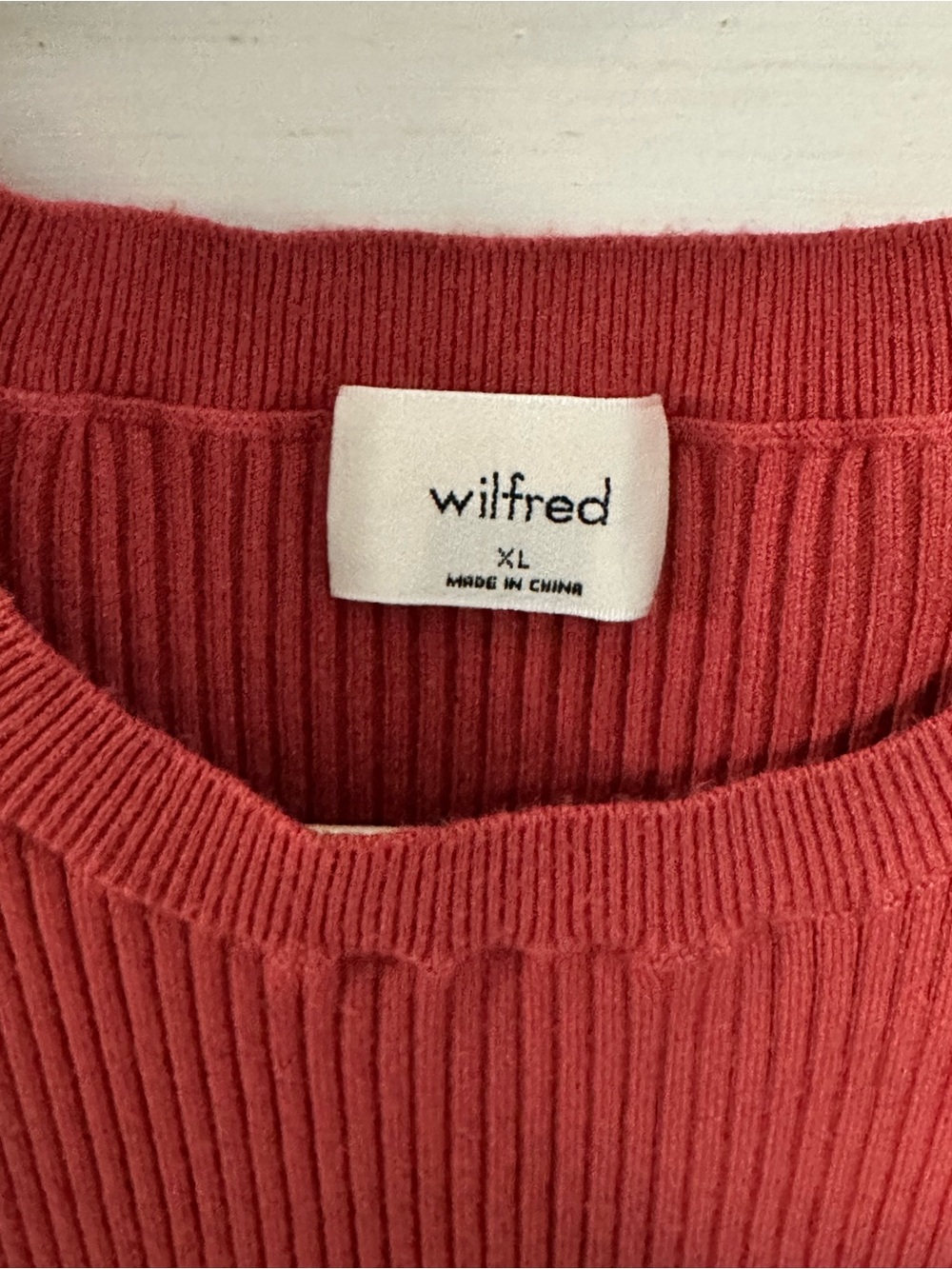 Wilfred Aritzia XL Red Ribbed Bodycon Midi Dress Sleeveless Stretch - Picture 4 of 5